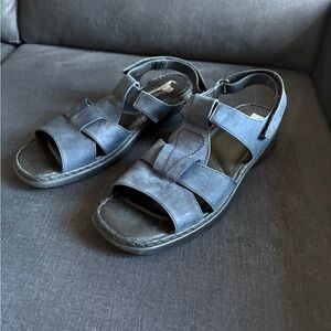 Josef Seibel Womenโs Navy Blue Suede Sandals Size 41EU